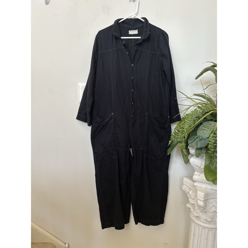 Free People Margarita Jumpsuit S Black Denim We The Free Romper Gorpcore Utility - Picture 4 of 7